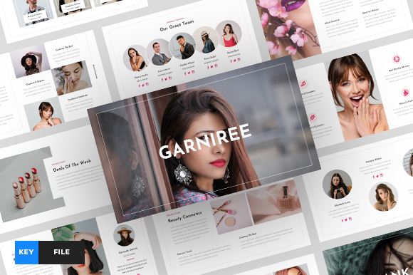 Designing Elegance: The Garniree Beauty & Cosmetics Keynote Template