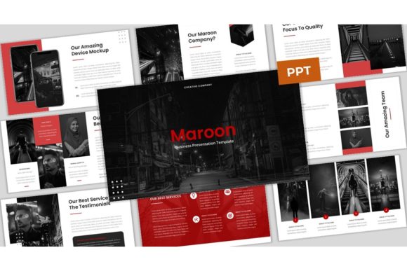Maroon: A Modern Business Template for Polished Presentations