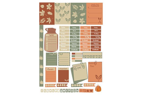Planner Sticker 43: Your Autumn Weekly Spread Template